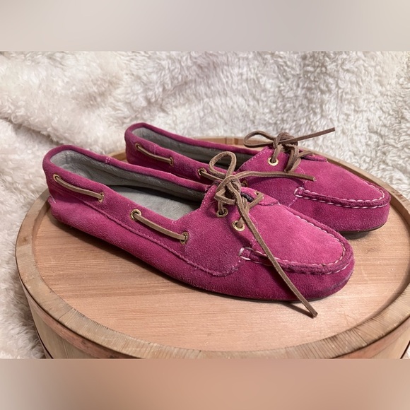 Sperry Top-Sider Women's Pink Suede Leather Moccasins Shoes Slippers Size 8.5 - Picture 6 of 11